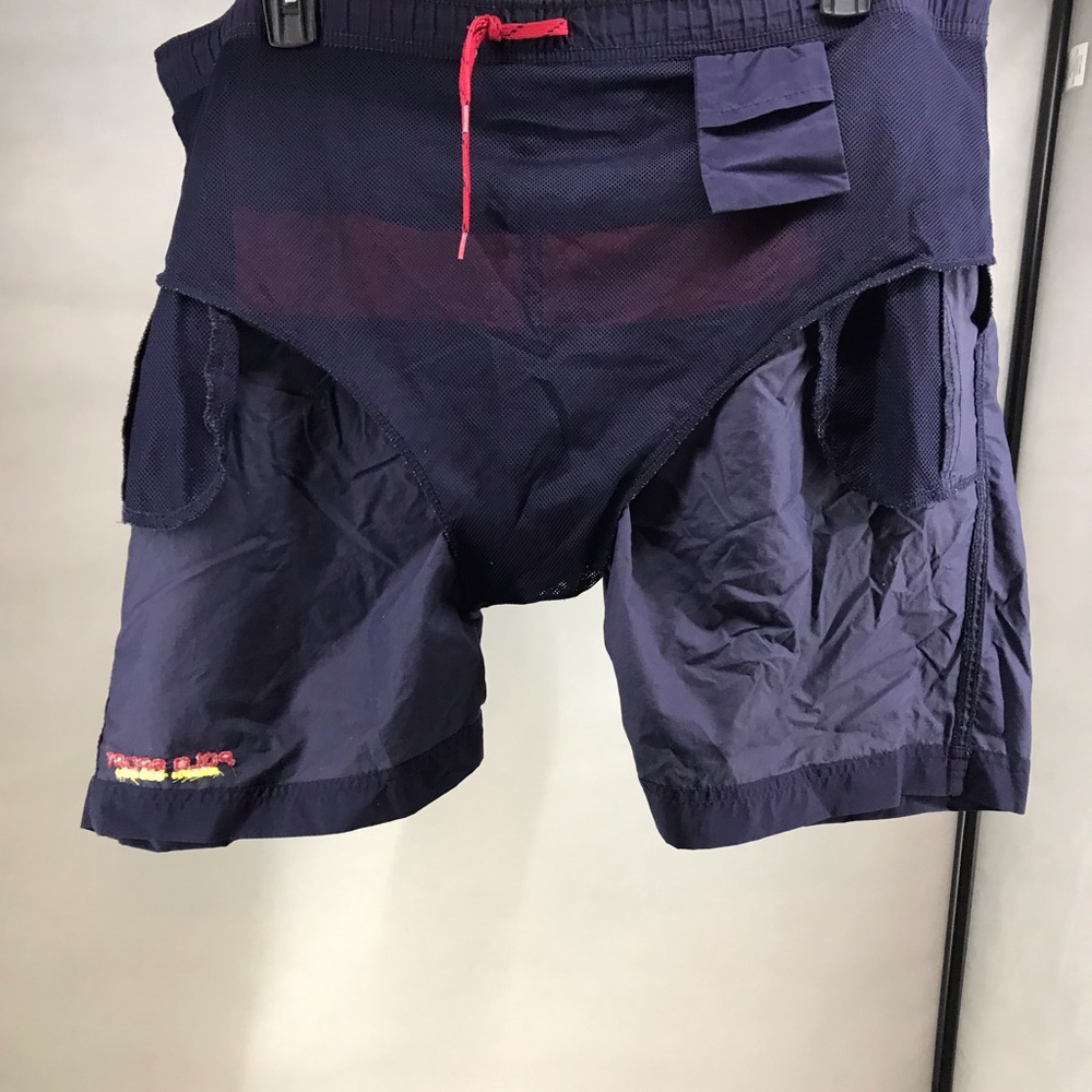 VTG 90s POLO SPORT Ralph Lauren Mens L Swim Trunks Colorblock Black Spellout - Picture 6 of 7